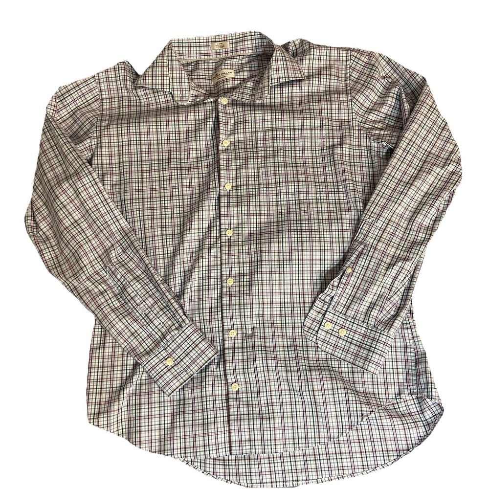 PETER MILLAR Crown Ease Button Up Blue Red Check‎ Large Cotton